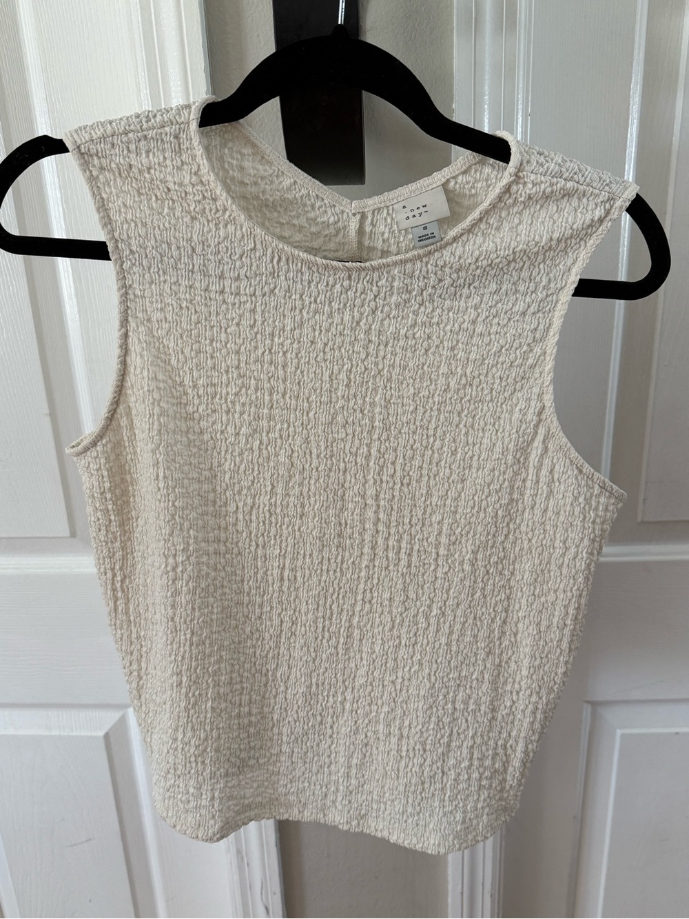 a new day Cream Textured Sleeveless Tank Top